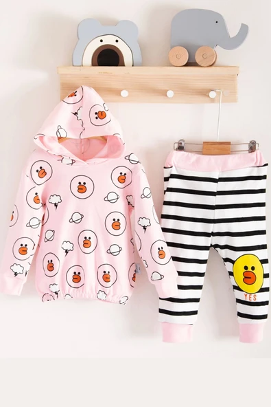 3-18 Ay Kız Bebek Alt&Üst Takımı Civciv 2'li pembe - Resim 5