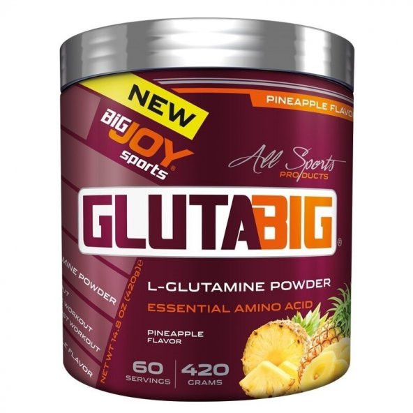 BigJoy Gluta Big % 100 Glutamine Powder 420 Gr Ananas Aromalı + HEDİYELİ