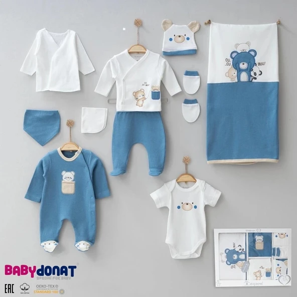 Bebek Waffle Ayıcık Desen 10'lu Kutulu Hastane Çıkışı Kutulu - Resim 4