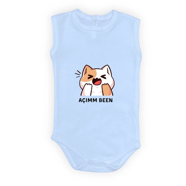 Açım Ben Kedi Baskılı Bebek Body Zıbın Çıtçıtlı Badi MNK0631 - Resim 18