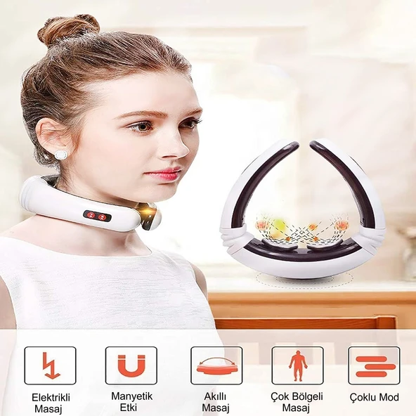 HyMark Servikal Masaj Boyun Omuz USB Şarjlı Masaj Aleti Fizik Tedavi Manyetik Boyun Ağrısı Cihazı - 2