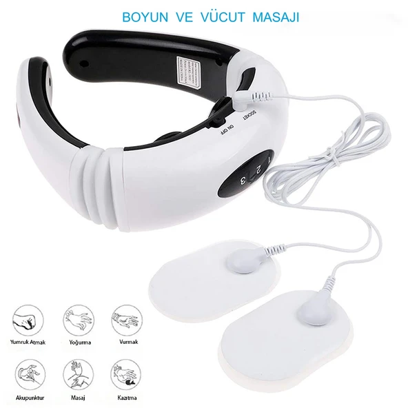 HyMark Servikal Masaj Boyun Omuz USB Şarjlı Masaj Aleti Fizik Tedavi Manyetik Boyun Ağrısı Cihazı - 6