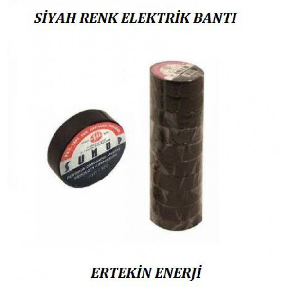 ELEKTRİK BANTI SİYAH RENK ELEKTRİK BANTI (KALİTELİ) (5 ADET SATIŞIMIZ)