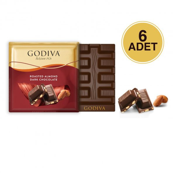 Godiva Badem Bitter Kare Çikolata 6 Adet