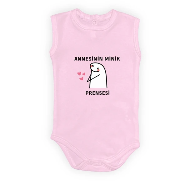 Annesinin Minik Prensesi kalpli Baskılı Bebek Body Zıbın Çıtçıtlı Badi - Resim 12