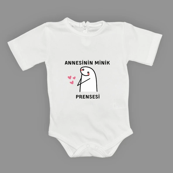 Annesinin Minik Prensesi kalpli Baskılı Bebek Body Zıbın Çıtçıtlı Badi - Resim 17