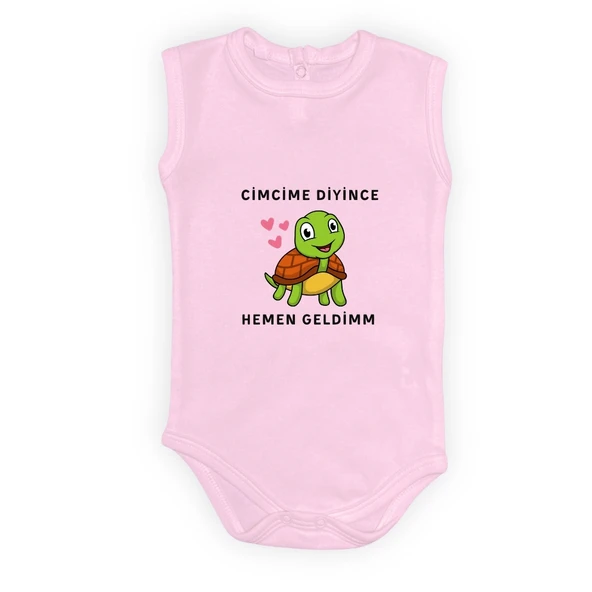 Cimcime Diyince Hemen geldimm Baskılı Bebek Body Zıbın Çıtçıtlı Badi - Resim 10