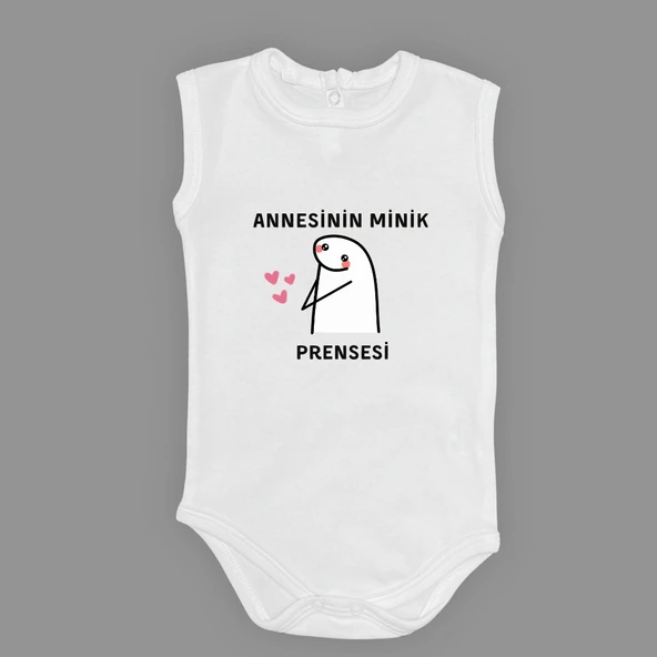 Annesinin Minik Prensesi kalpli Baskılı Bebek Body Zıbın Çıtçıtlı Badi - Resim 20