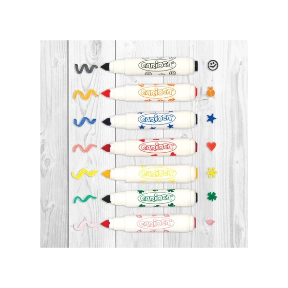 Carioca Stamperello Yıkanabilir Keçeli Boya Kalemi 12'Li - 6