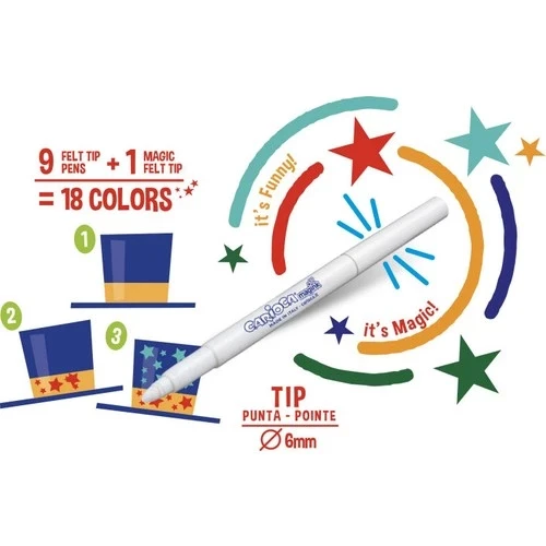 Carioca Renk Değiştiren Sihirli Keçeli Boya Kalemi (9 Renk + 1 Renk Değiştirici Beyaz Kalem) - 3