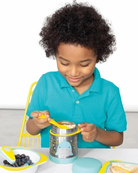 Skip Hop Zoo Paslanmaz Çelik Termos 325 ml Köpek Balığı - Resim 5