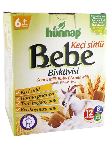 Hünnap Keçisütlü Vitaminli Bebe Bisküvisi 400 Gr ürün görseli