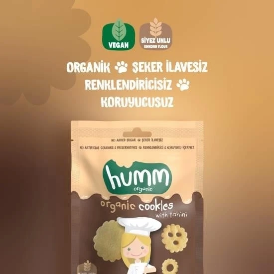 Humm Organik Tahinli ve Pekmezli Vegan Kurabiye 55 Gr - Resim 2