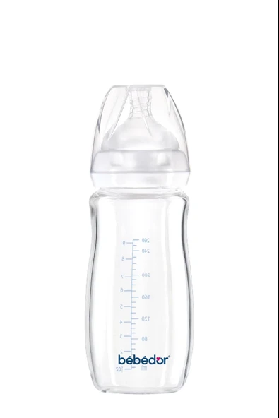 Bebedor Geniş Ağızlı Isıya Dayanıklı Cam Biberon 260ml 51301 ürün görseli