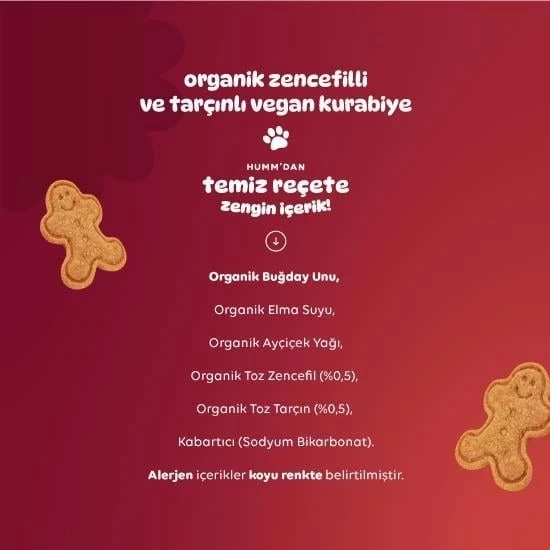 Humm Organik Zencefilli ve Tarçınlı Vegan Kurabiye 55 Gr - Resim 4