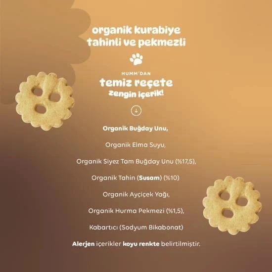 Humm Organik Tahinli ve Pekmezli Vegan Kurabiye 55 Gr - Resim 4