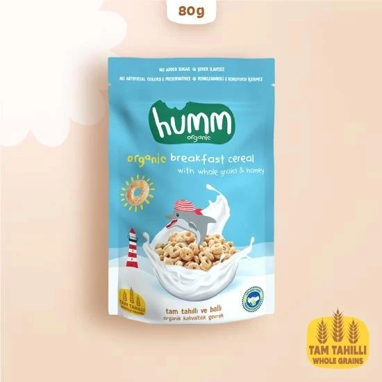 Humm Organik Tam Tahıllı ve Ballı Kahvaltılık Gevrek 80 Gr ürün görseli 1