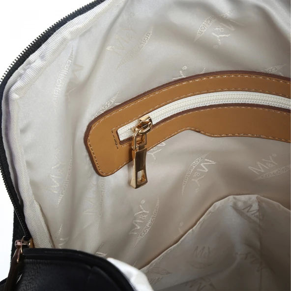 M&Y Holifera Deri Anne Bebek Bakım Sırt Çantası 7260 Siyah - 5