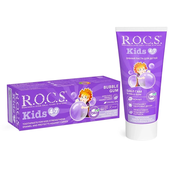 R.O.C.S.Kids Diş Macunu 35ml 4-7 Yaş Sakız - 3