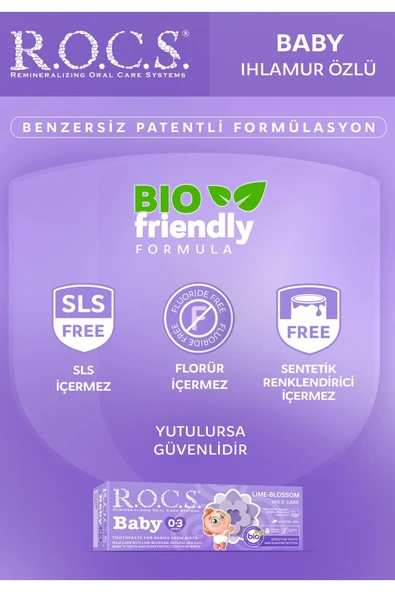 R.O.C.S.Baby Diş Macunu 35ml 0-3 Yaş Ihlamur - Resim 7