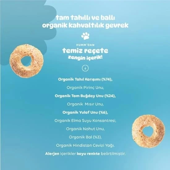 Humm Organik Tam Tahıllı ve Ballı Kahvaltılık Gevrek 80 Gr - Resim 4
