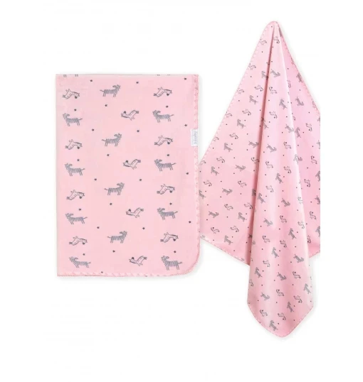 Bibaby Happy Zebra Land Fluffy Bebek Battaniye 64529 Pembe - 2