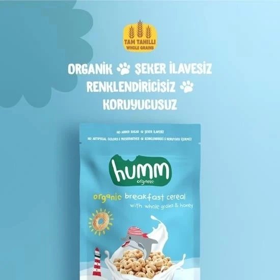 Humm Organik Tam Tahıllı ve Ballı Kahvaltılık Gevrek 80 Gr - Resim 2