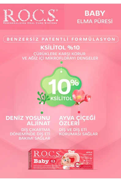 R.O.C.S.Baby Diş Macunu 35ml 0-3 Yaş Elma - Resim 5