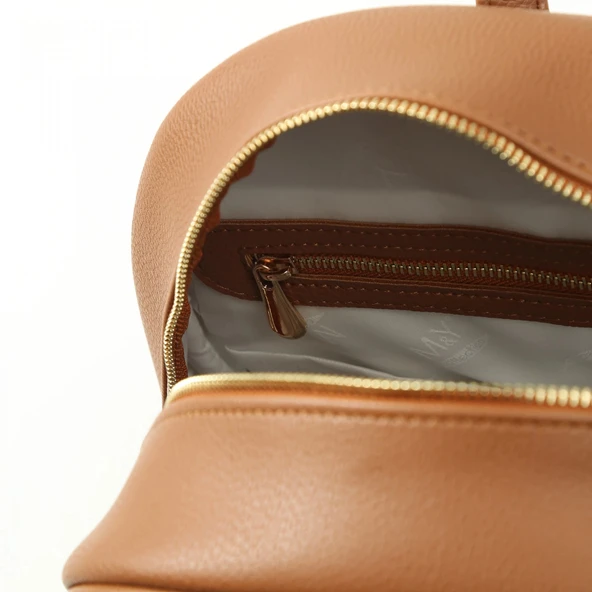 M&Y Dust Deri Anne Bebek Bakım Sırt Çantası 7130 Taba - 7