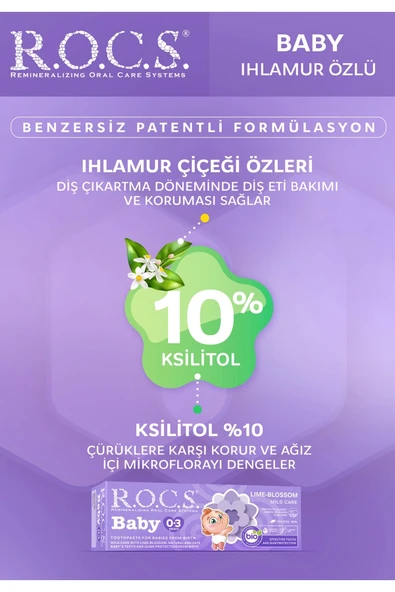 R.O.C.S.Baby Diş Macunu 35ml 0-3 Yaş Ihlamur - 5