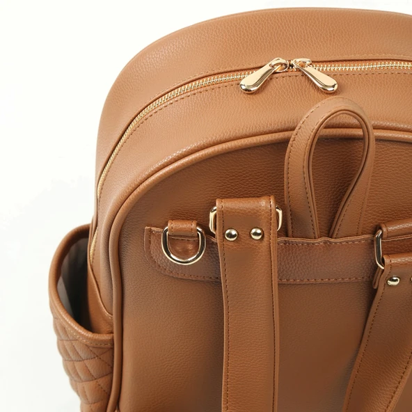 M&Y Dust Deri Anne Bebek Bakım Sırt Çantası 7130 Taba - 3