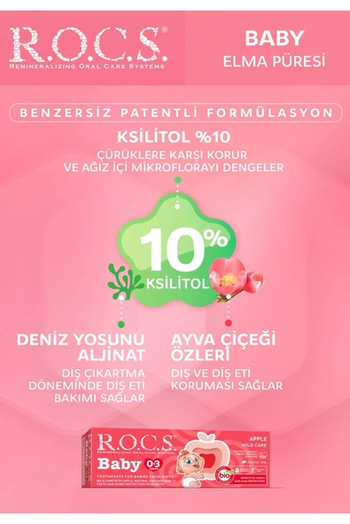 R.O.C.S.Baby Diş Macunu 35ml 0-3 Yaş Elma - 5