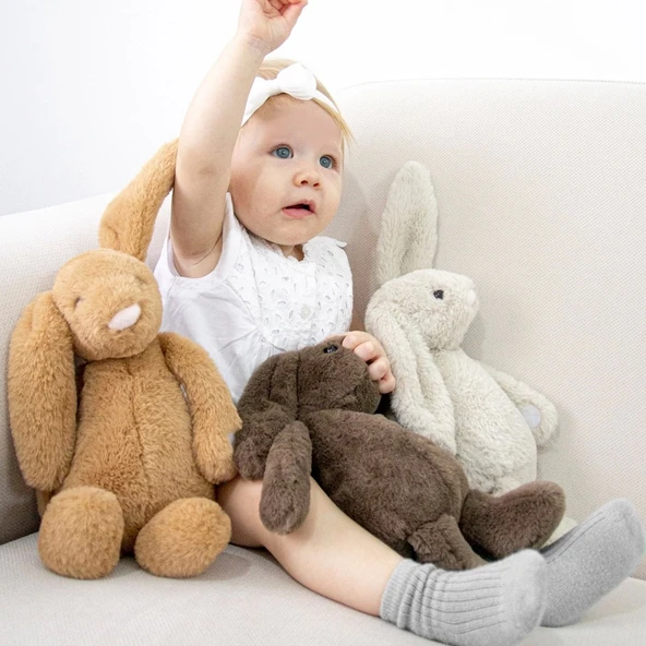 BabyJem Uyku Arkadaşım Oturabilen Tavşan 30 Cm 730 Açık Kahve - 3