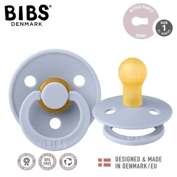 Bibs Colour Kauçuk Emzik 0-6 Ay Dusty Blue - Resim 3