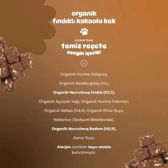 Humm Organik Fındıklı Kakaolu Vegan Kek 30 Gr - 4