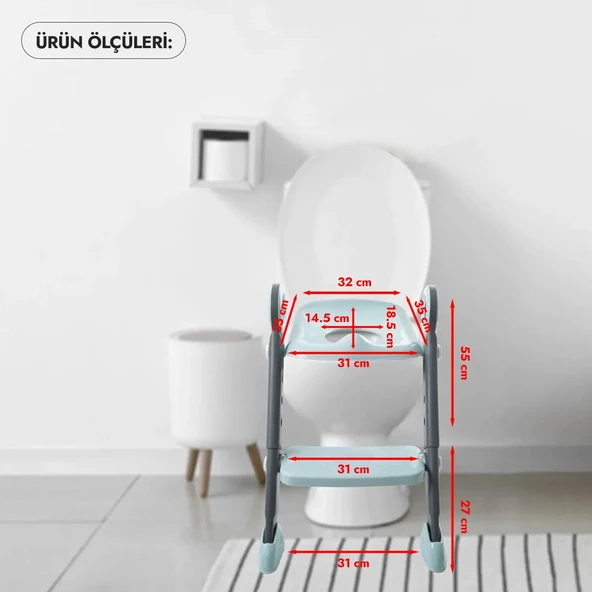 BabyJem Basamaklı & Katlanır Klozet Adaptörü 861 Beyaz - 3