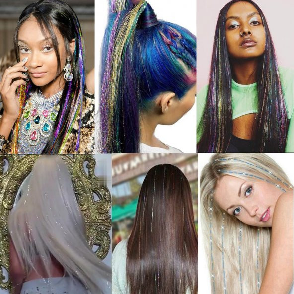 Hair Tinsel - Saç Simi - Koyu Mavi - 2