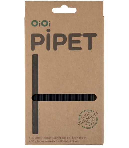OiOi Silikon Pipet 10lu Bitter Black ürün görseli 1