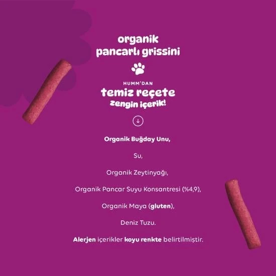 Humm Organik Vegan Pancarlı Grissini 55 Gr - 4