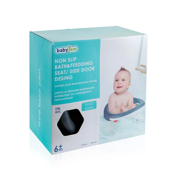 BabyJem Yandan Açılır Banyo & Mama Oturağı Antrasit - 6