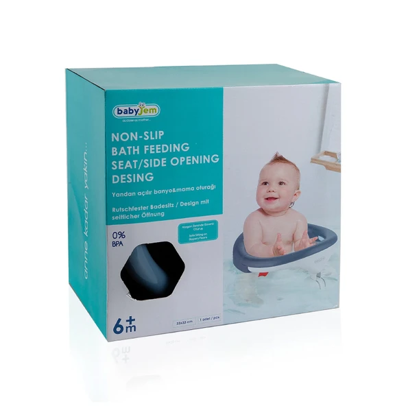 BabyJem Yandan Açılır Banyo & Mama Oturağı İndigo - 6