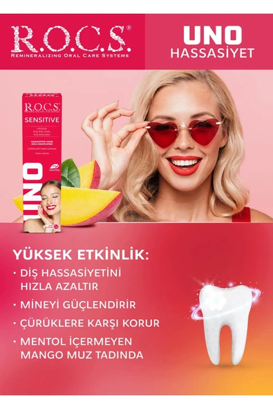 R.O.C.S.Uno Sensitive Hassas Dişlere Özel Diş Macunu 60 ml - 7