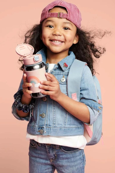 Skip Hop Zoo Pipetli Paslanmaz Çelik Suluk 350 ml Gökkuşağı - Resim 4