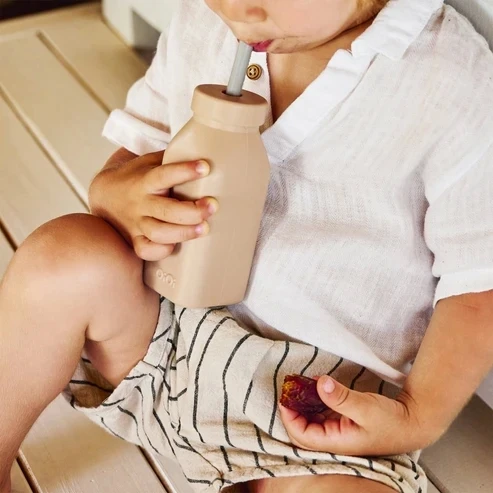 Oioi Şişe + Pipet 200ml Bubble Beige / Powder Grey - 2