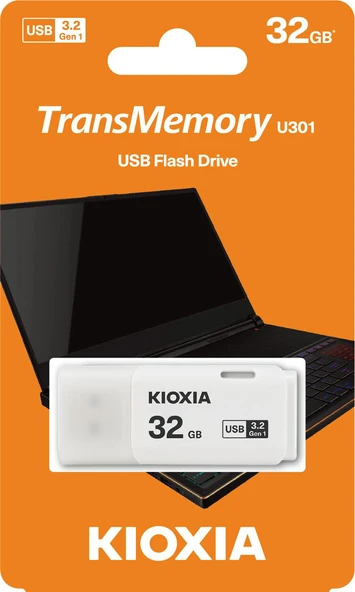 32GB USB3.2 GEN1 KIOXIA BEYAZ USB BELLEK LU301W032GG4 ürün görseli