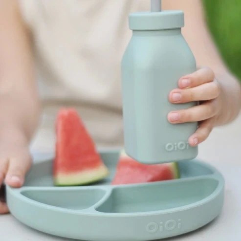 Oioi Şişe + Pipet 200ml River Green / Powder Grey - 3