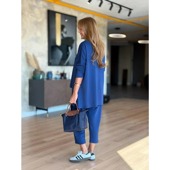 Lucky Life Kadın Iki Iplik Viskon Pamuk Kumaş Arma Detaylı Ikili Takım - Resim 11