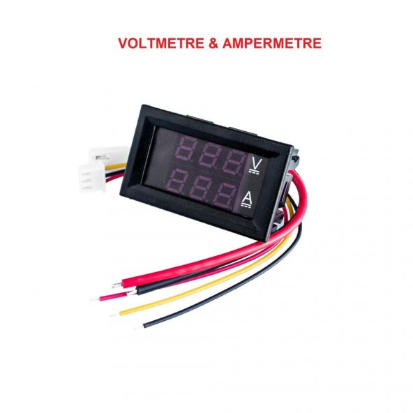 Dijital Dual Voltmetre Ampermetre Volt Akım Ölçer DC 0-100V 10A - 2