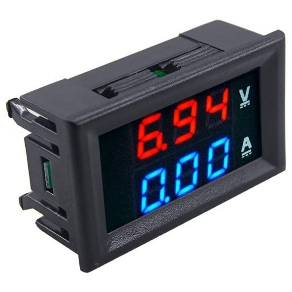 Dijital Dual Voltmetre Ampermetre Volt Akım Ölçer DC 0-100V 10A - 4