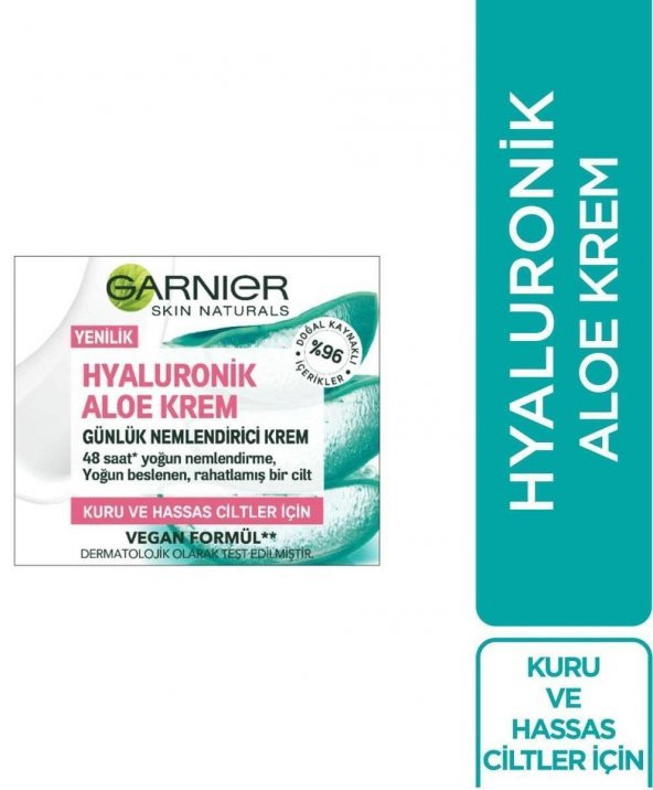 Garnıer Hyaluronik Aloe Günlük Nemlendirici Krem Kuru Hassas Ciltler 50 Ml